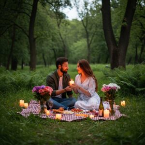 candlelit picnic in the park